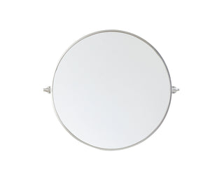 Round pivot mirror 30 inch in silver