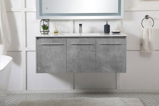 48 inch  Single Bathroom Floating Vanity in Concrete Grey