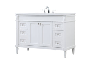 48 inch Single bathroom vanity in white