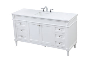 60 inch Single bathroom vanity in white