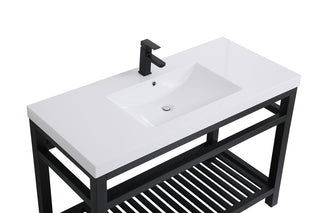 48 inch Single Bathroom Metal Vanity in Black