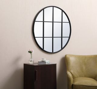 Metal windowpane mirror 36 inch x 36 inch in Black