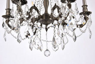 Rosalia 6 light Pewter Chandelier Clear Royal Cut Crystal