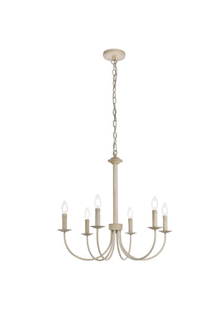 Brielle 6 lights pendant in weathered dove