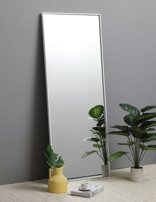 Metal frame rectangle mirror 24 inch x 60 inch in White