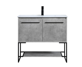 36 inch  Single Bathroom Vanity in Concrete Grey