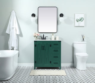 32 inch Single bathroom vanity in green