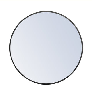 Metal frame Round Mirror 28 inch Black finish