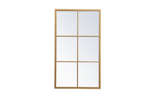 Metal windowpane mirror 28 inch x 48 inch in Brass