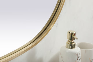 Metal Frame Oval Mirror 30x40 Inch in Brass