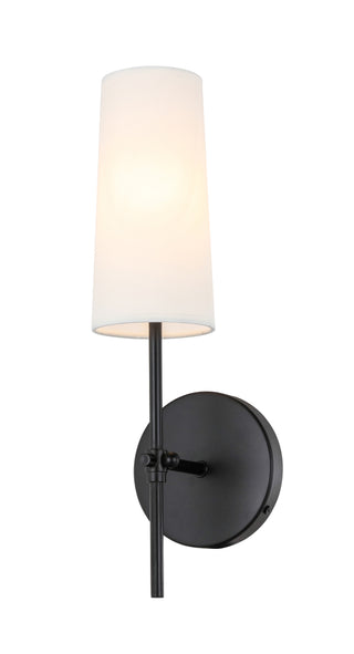 Mel 1 light Black and White shade wall sconce