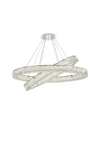 Monroe Integrated LED light Chrome Chandelier Clear Royal Cut Crystal