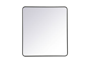 Soft corner metal rectangular mirror 36x40 inch in Black