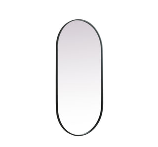 Metal Frame Oval Mirror 24x48 Inch in Black