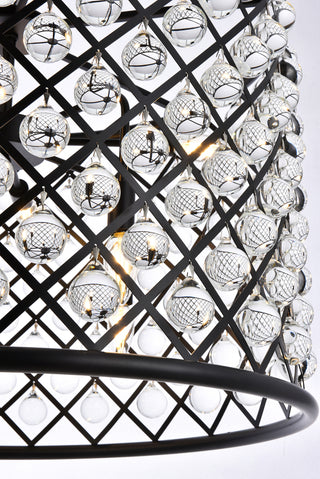 Madison 8 light Matte Black Chandelier Clear Royal Cut Crystal