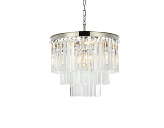 Sydney 9 light polished nickel Chandelier Clear Royal Cut Crystal