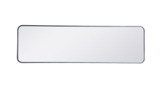 Soft corner metal rectangular mirror 18x60 inch in Silver