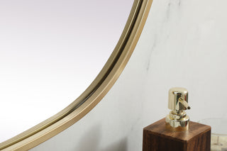 Metal Frame Oval Mirror 27x40 Inch in Brass