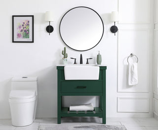 30 inch Single bathroom vanity in green