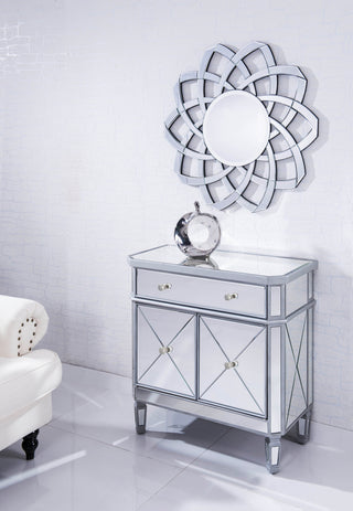 1 Drawer 2 Door Cabinet 32 in. x 16 in. x 32 in. in silver Clear
