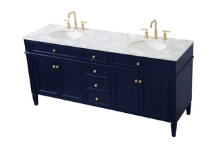 72 inch double bathroom vanity in blue