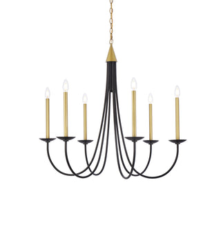 Cohen 36 inch pendant in black and brass