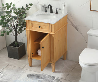 21 inch Single bathroom vanity in natural wood