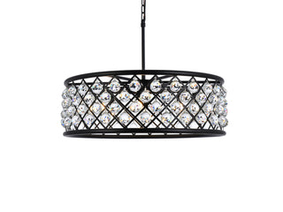 Madison 8 light Matte Black Chandelier Clear Royal Cut Crystal