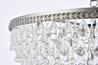 Nordic 6 light antique silver Chandelier Clear Royal Cut Crystal