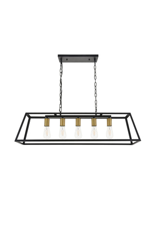 Resolute 5 light brass and black Pendant