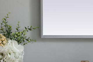 Metal Frame Arch Mirror 33x42 Inch in Silver