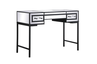 42 inch mirrored flip top vanity table in black