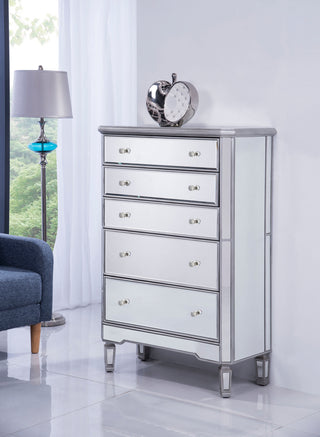 5 Drawer Cabinet 33 in. x 16 in. x 49 in. in silver paint