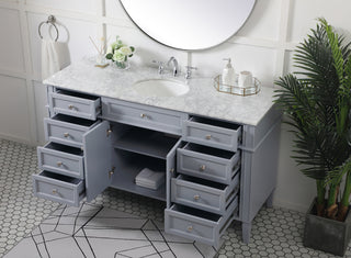 60 inch Single bathroom vanity in grey