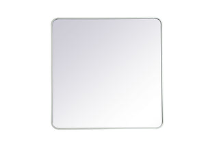 Soft corner metal rectangular mirror 36x36 inch in White