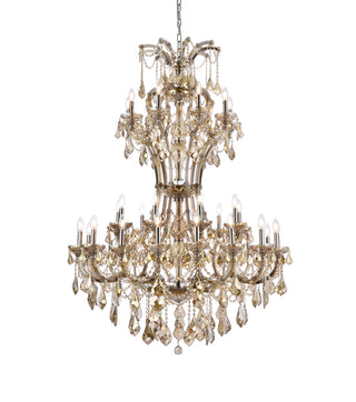 Maria Theresa 36 light Golden Teak Chandelier Golden Teak (Smoky) Royal Cut Crystal