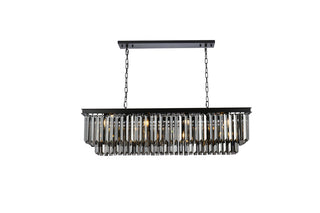 Sydney 12 light Matte Black Chandelier Silver Shade (Grey) Royal Cut Crystal