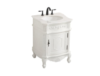 24 inch Single bathroom vanity in antique white