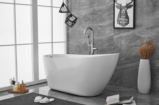 59 inch soaking Single slipper bathtub in glossy white