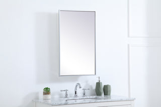 Metal mirror medicine cabinet 17 inch x 28 inch in silver