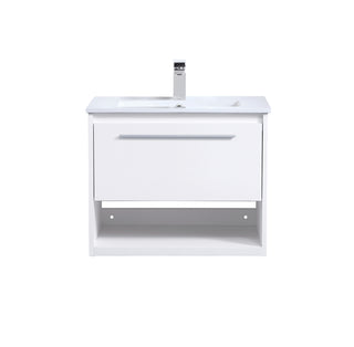 24 inch  Single Bathroom Floating Vanity in White