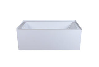 Alcove soaking bathtub 32x60 inch left drain in glossy white