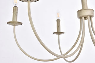 Brielle 6 lights pendant in weathered dove