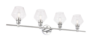 Gene 4 light Chrome and Clear glass Wall sconce