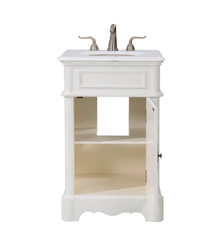 21 inch Single Bathroom vanity in Antique White with ivory white engineered marble