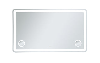 Lux 42in x 72in Hardwired LED mirror with magnifier and color changing temperature 3000K/4200K/6000K