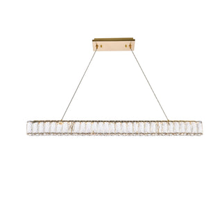 Monroe 38 inch LED linear pendant in gold