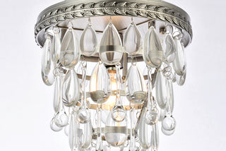 Nordic 1 light antique silver Flush Mount Clear Royal Cut Crystal