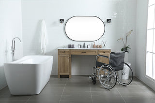 60 Inch ADA Compliant Bathroom Vanity In Natural Oak