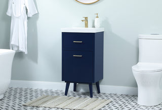 18 inch bathroom vanity in Blue